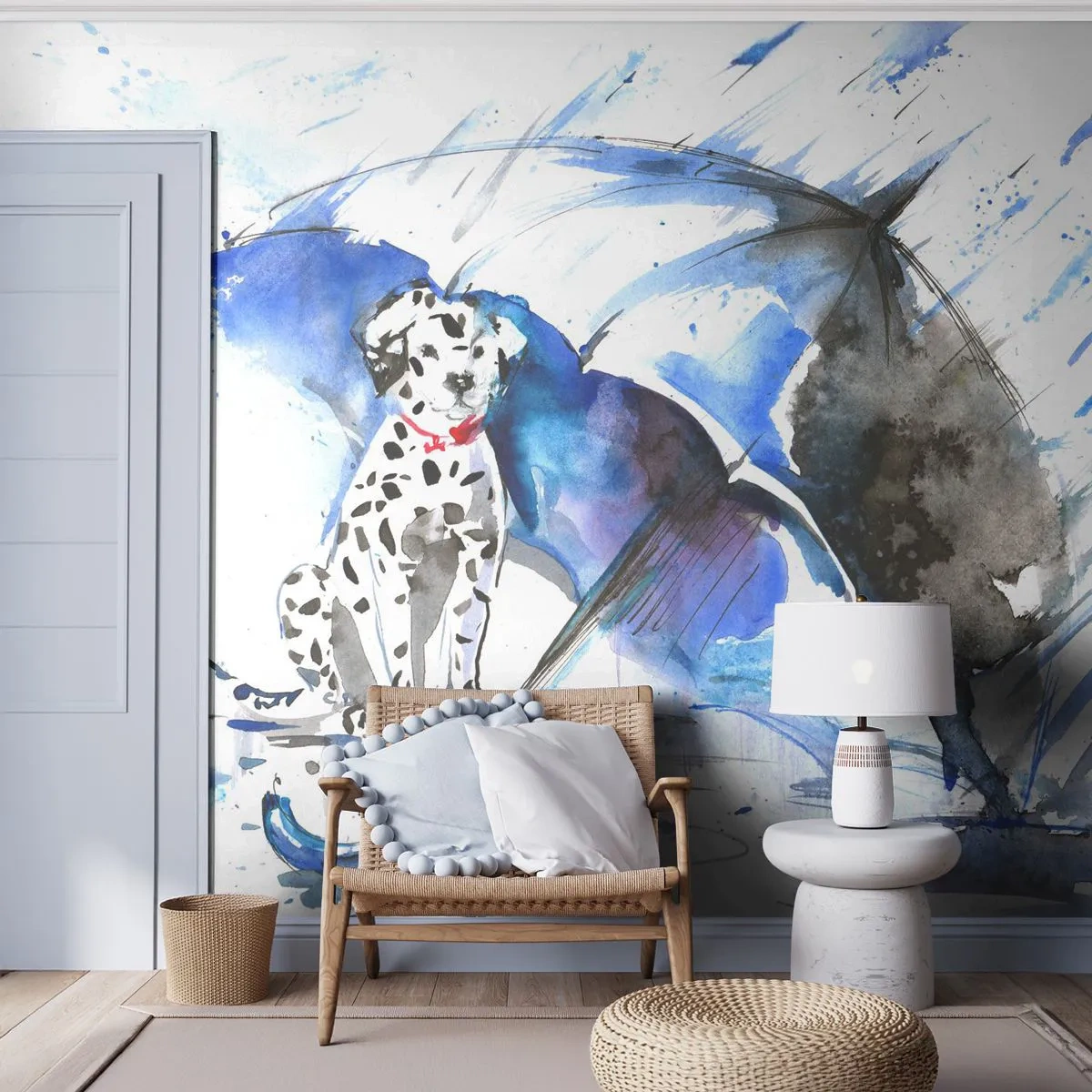 Fototapeta Samolepicí Deluxe Sticker - Na to je přítel - Abstrakce, Pes, Déšť - 250x175 cm