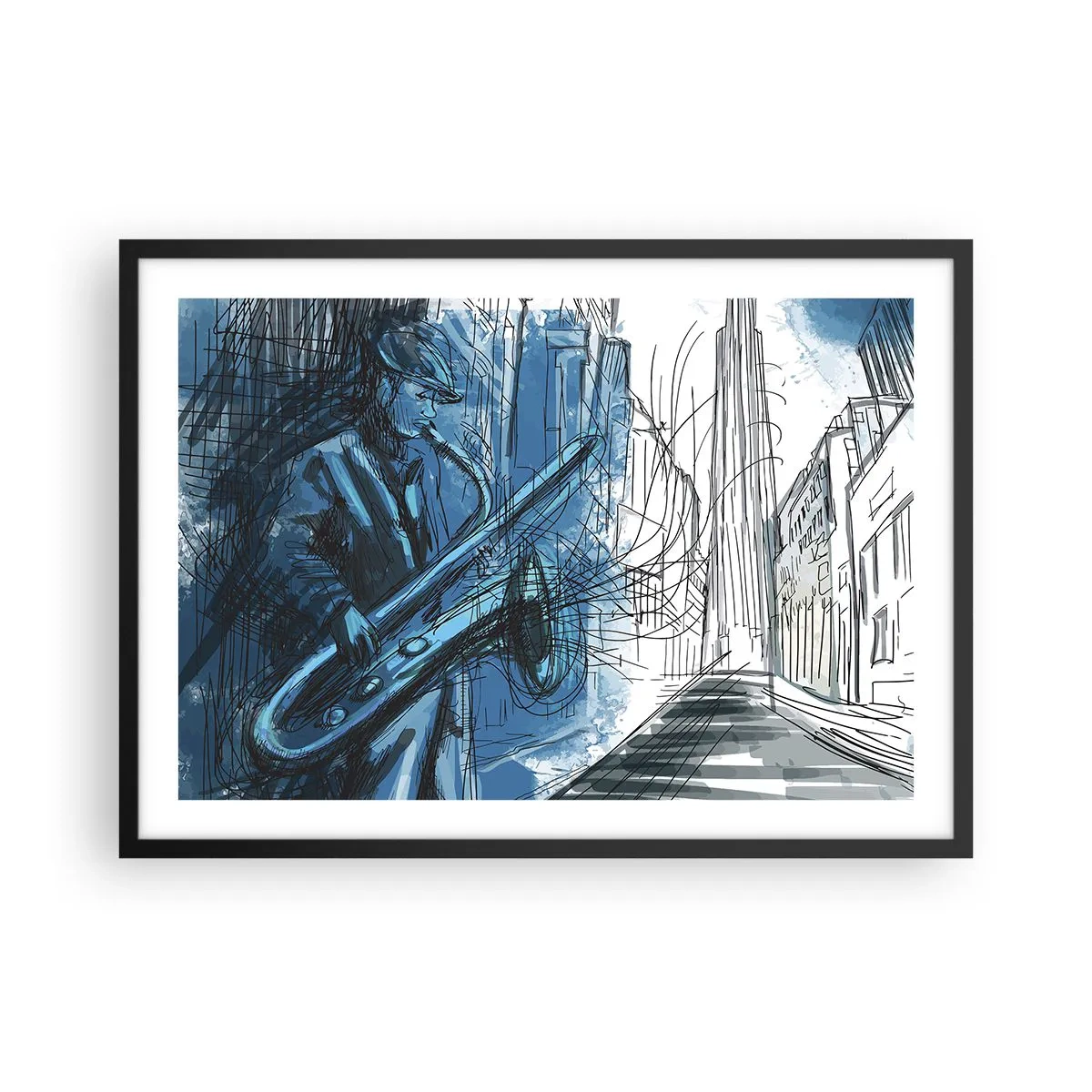 Plakát v černém rámu - Městská rapsodie - 70x50 cm