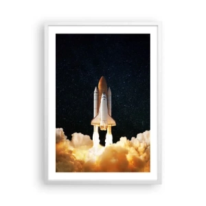 Plakát v bílém rámu - Ad astra! - 50x70 cm