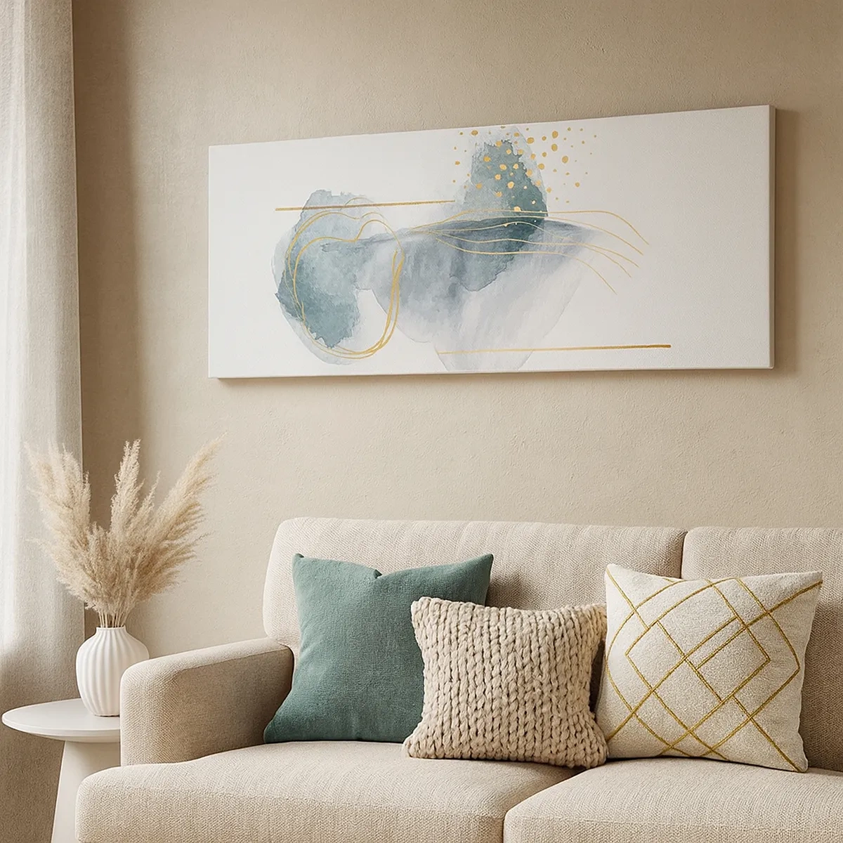 Obraz na plátně - O vztahu mezi šedou a zlatou - 30x30 cm