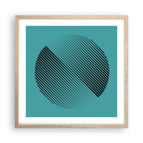 Plakát v rámu světlý dub - Kruh – geometrická variace - 50x50 cm