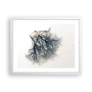 Plakát v bílém rámu - Okouzlená šepotem stromu - 50x40 cm