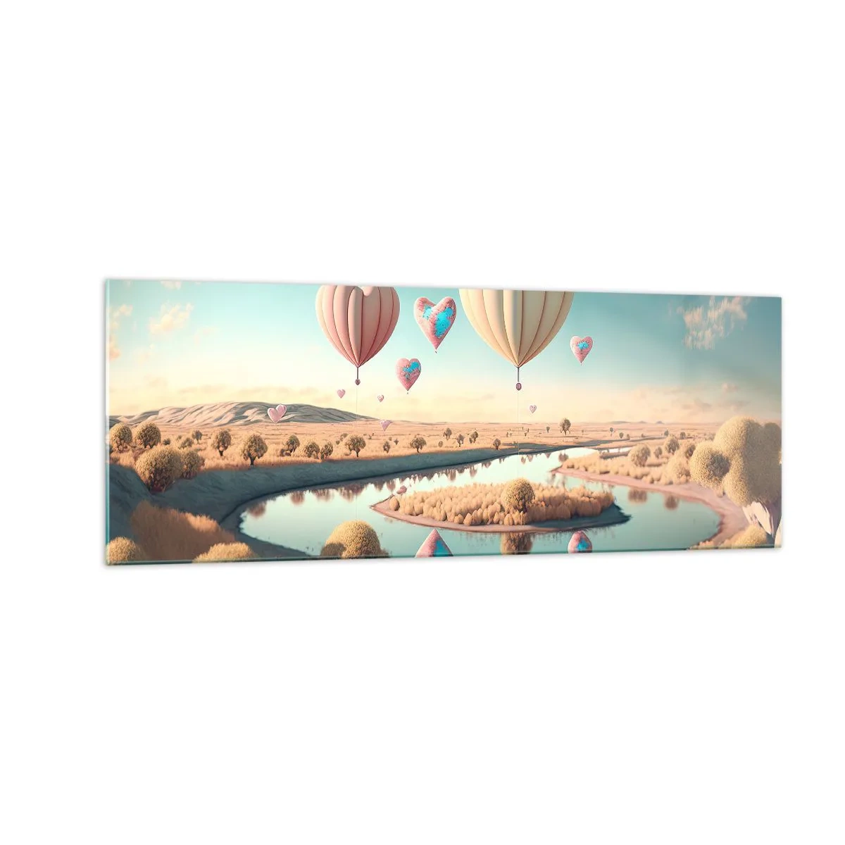 Obraz na skle - Láska tě nechá vzlétnout - 140x50 cm