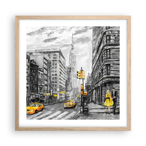 Plakát v rámu světlý dub - Newyorský příběh - 50x50 cm