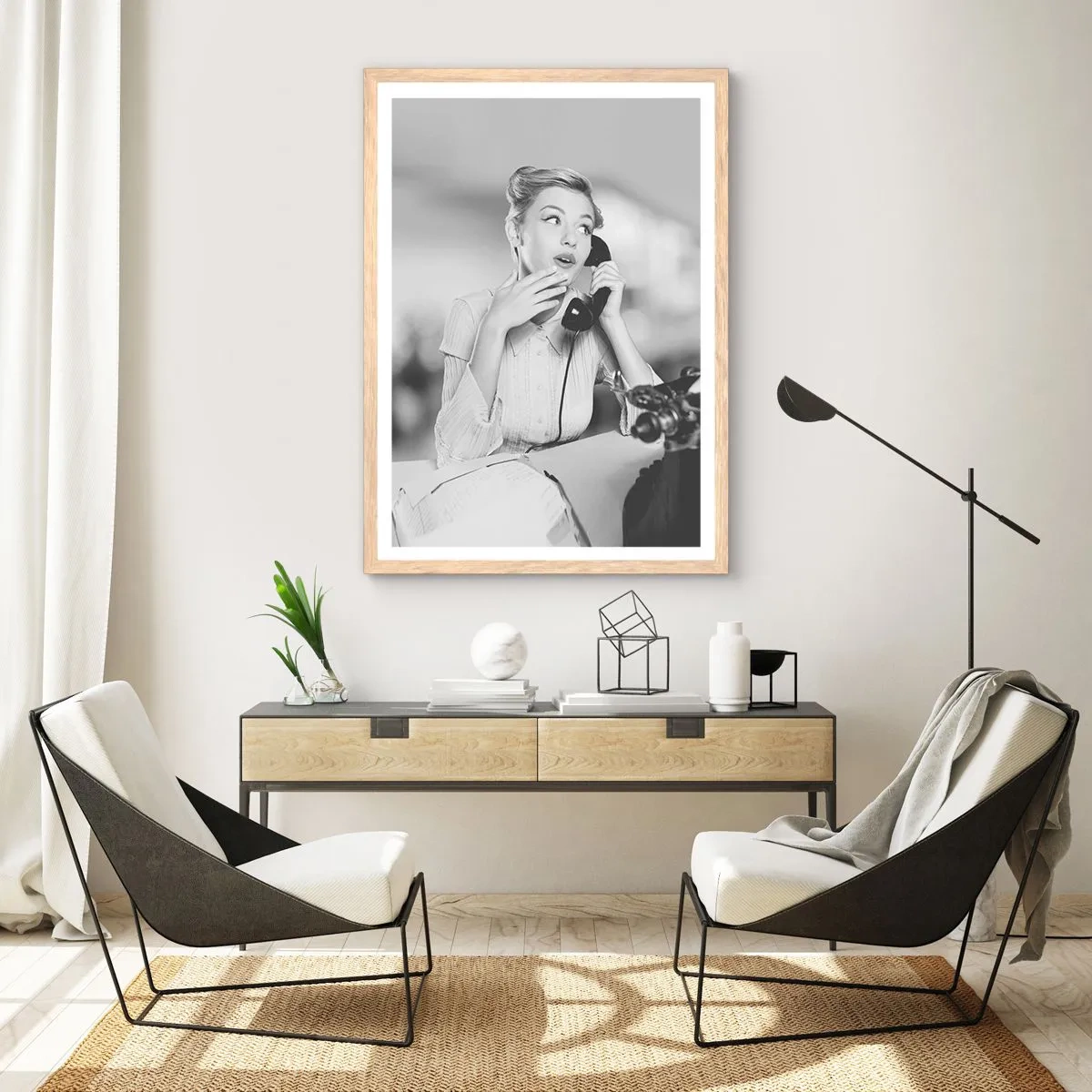 Plakát v rámu světlý dub - Halo, tady jsou 50. léta. - 61x91 cm