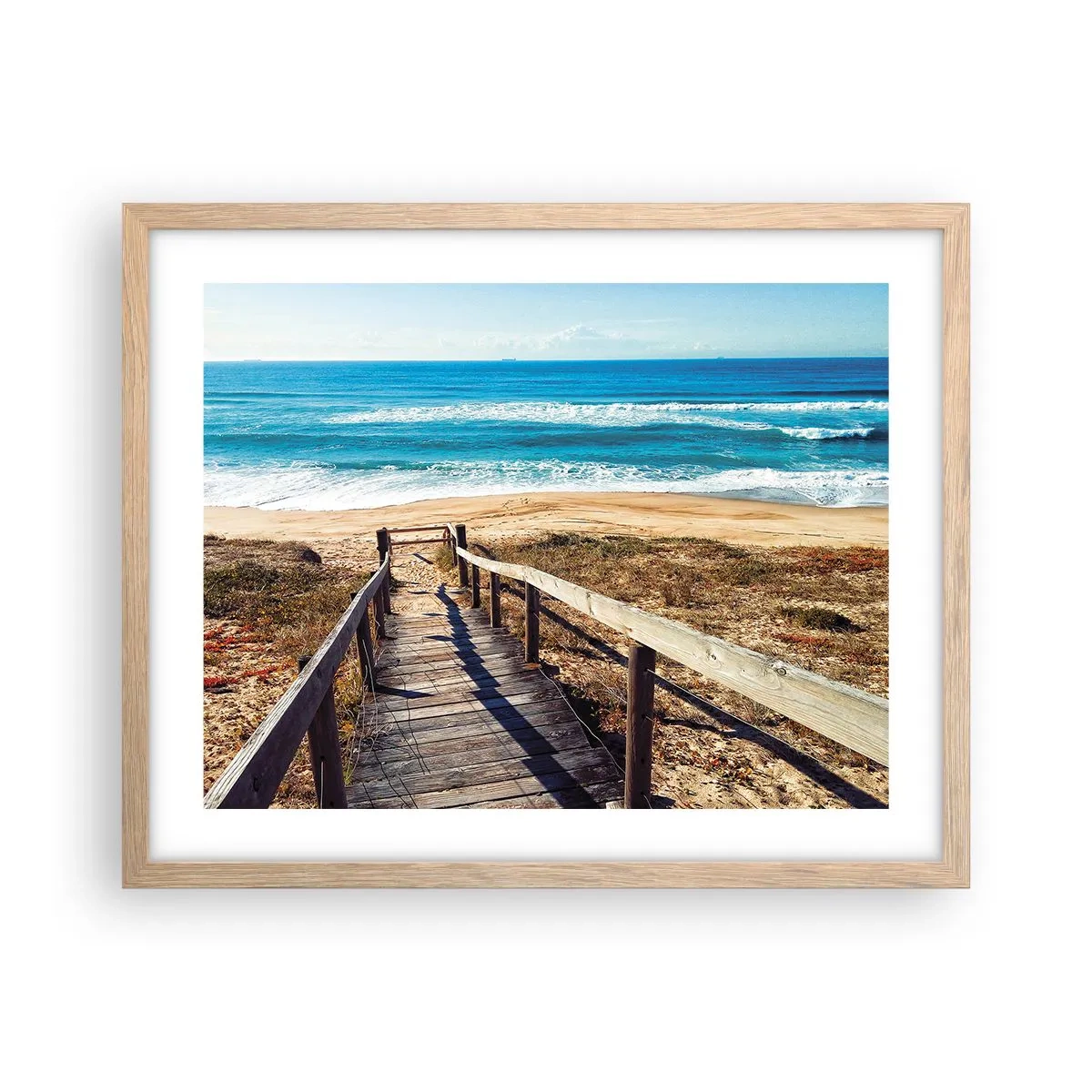 Plakát v rámu světlý dub - Běž! - 50x40 cm