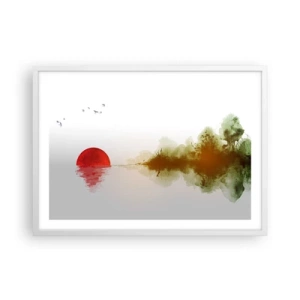 Plakát v bílém rámu - Příslib klidu - 70x50 cm