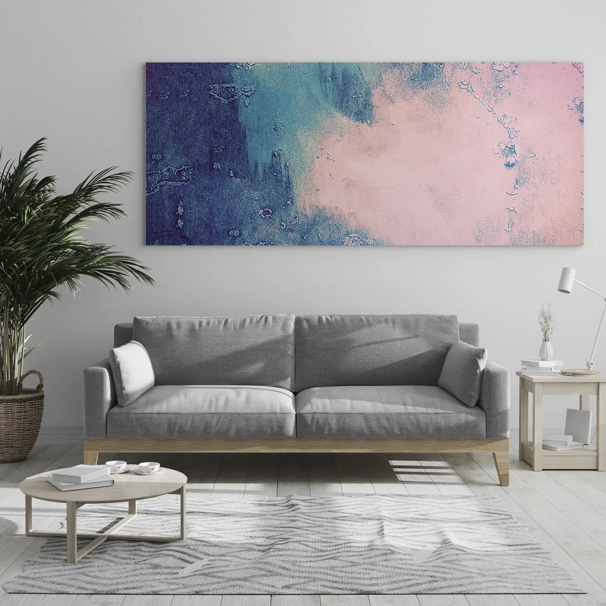 Obraz na skle - Modrá objetí - 120x50 cm
