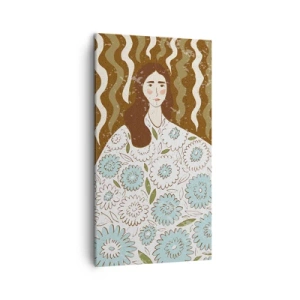 Obraz na plátně - Portrét v květinovém rouchu - 45x80 cm