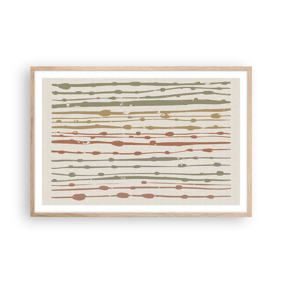 Plakát v rámu světlý dub - Hudební záznam barev - 91x61 cm