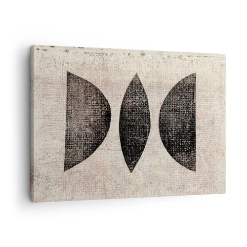 Obraz na plátně - Etnické tvary v tmavých tónech na světlém pozadí - 70x50cm - Etnická abstrakce - Moderní nástěnná dekorace do obývacího pokoje a ložnice ARTTOR