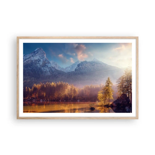 Plakát v rámu světlý dub - V horách a údolích - 91x61 cm