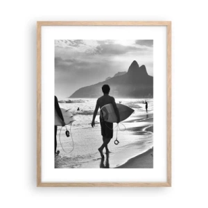 Plakát v rámu světlý dub - Samba na jednu vlnu - 40x50 cm