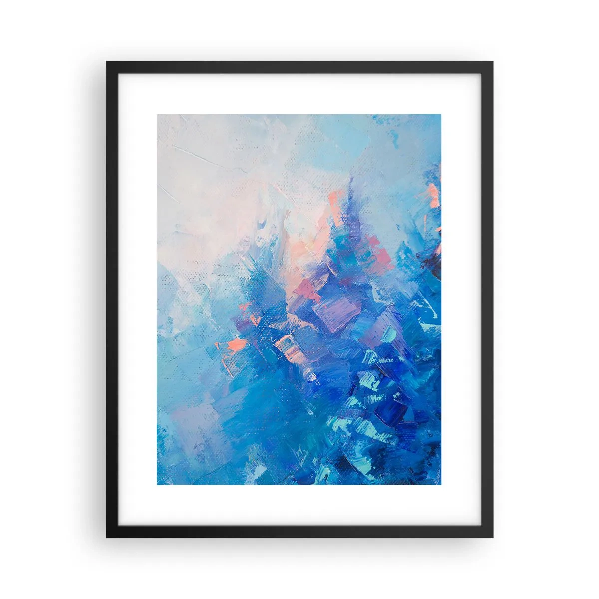 Plakát v černém rámu - Zimní abstrakce - 40x50 cm
