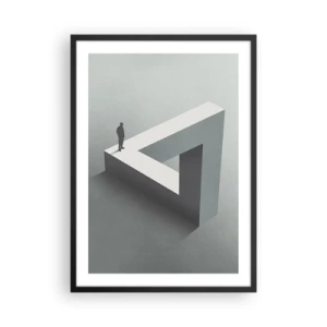 Plakát v černém rámu - Obrázek na nemožném geometrickém obrazci - 50x70cm - A přece je to možné - Moderní nástěnná dekorace do obývacího pokoje a ložnice ARTTOR