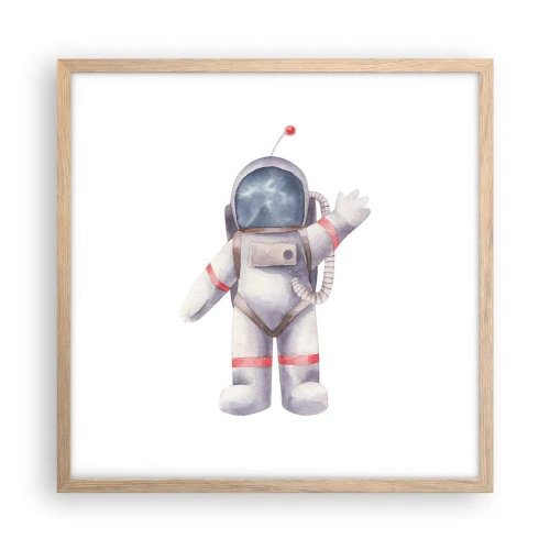 Plakát v rámu světlý dub - Tak zatím! - 50x50 cm