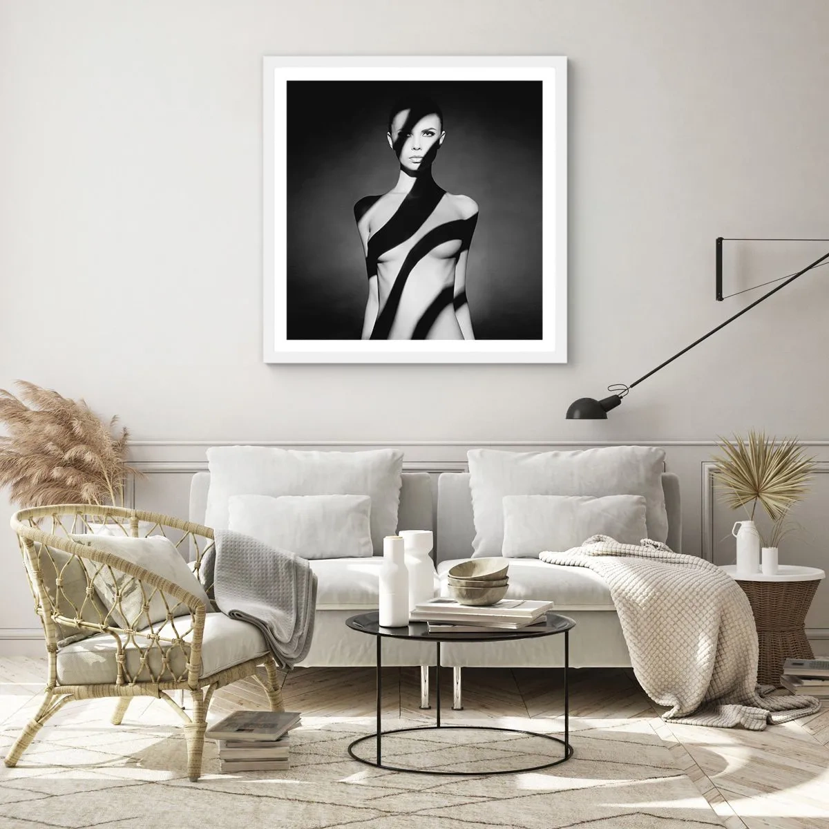 Plakát v bílém rámu - V záři i ve stínu - 40x40 cm