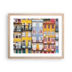 Plakát v rámu světlý dub - Barvy starého města - 50x40 cm