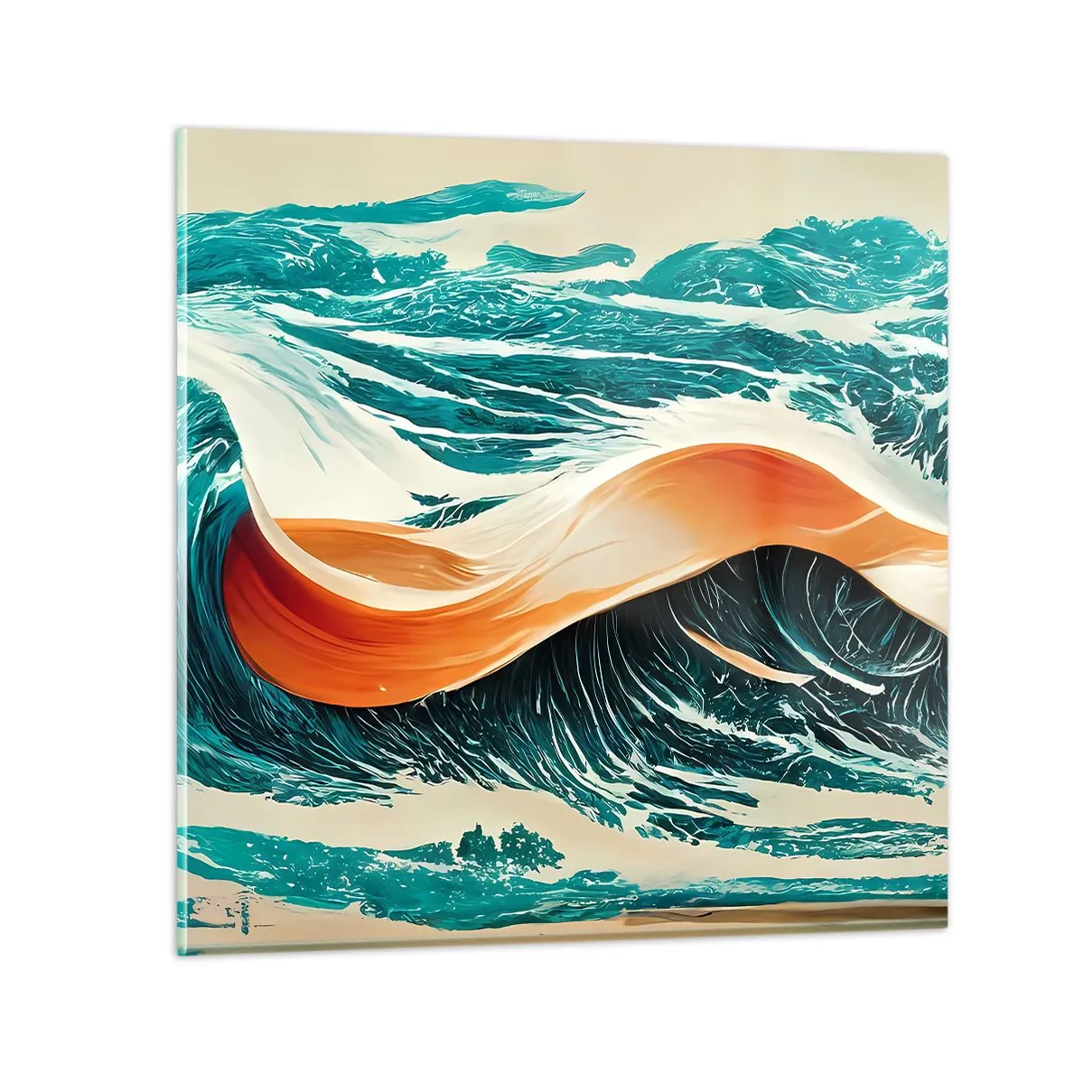 Obraz na skle - Surfařův sen - 30x30 cm