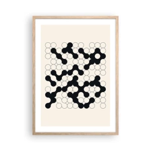 Plakát v rámu světlý dub - Čínská hra – variace - 50x70 cm
