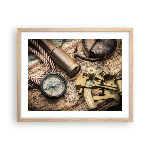 Plakát v rámu světlý dub - Urči směr - 50x40 cm
