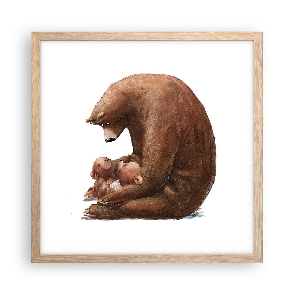 Plakát v rámu světlý dub - Sladké sny, děti - 40x40 cm