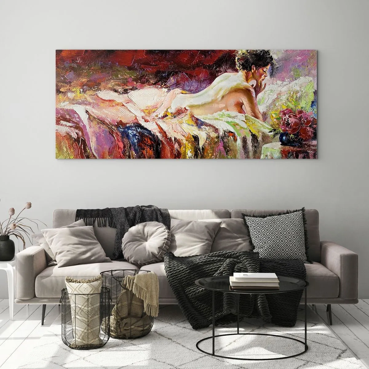 Obraz na skle - Zamyšlená Venuše - 100x40 cm