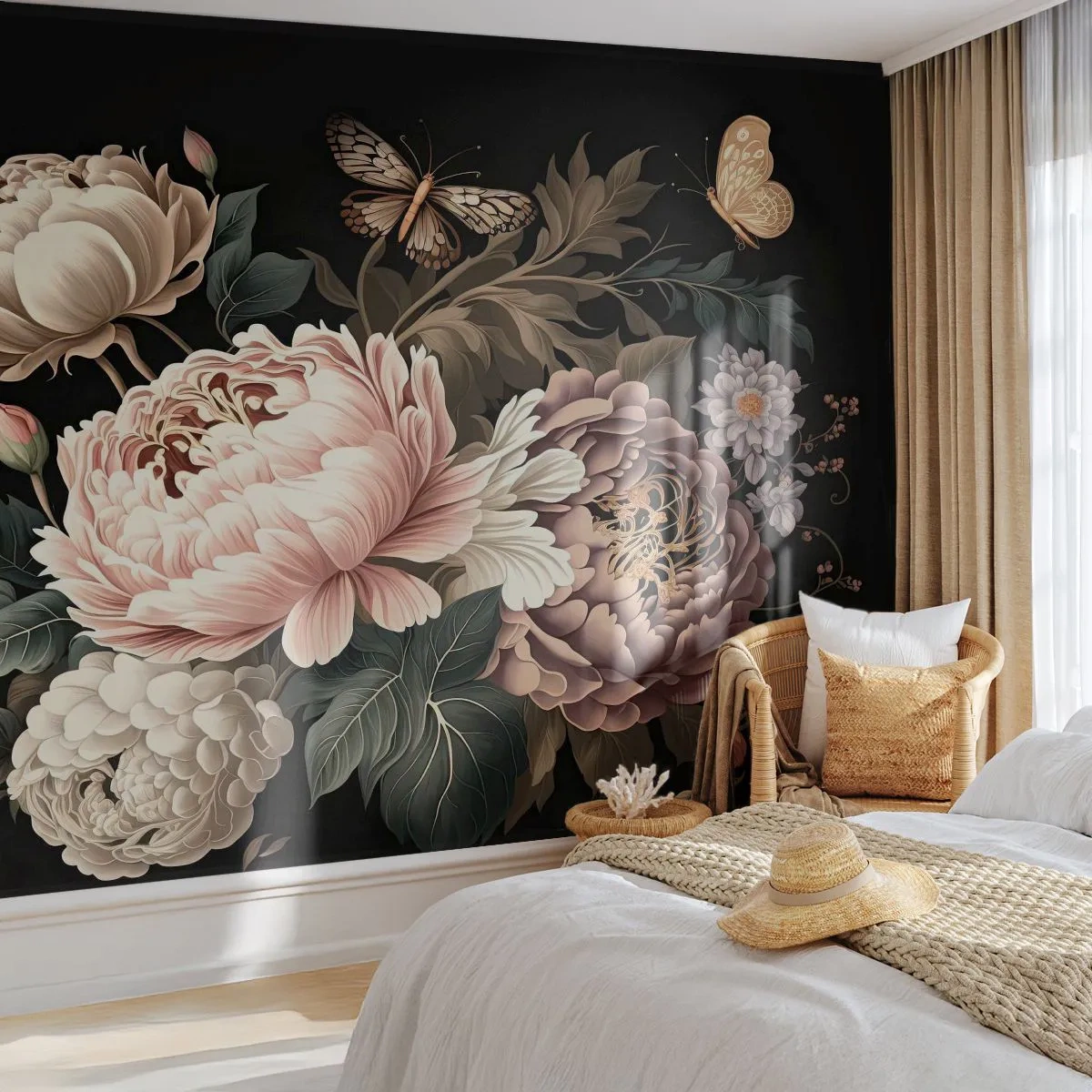 Fototapeta Premium Canvas - V barokním stylu - Botanika, Květiny, Shabby Chic - 150x105 cm