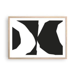 Plakát v rámu světlý dub - Positive-negative - 70x50 cm