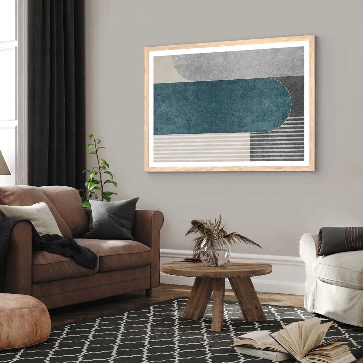 Plakát v rámu světlý dub - Kompozice na úrovni - 70x50 cm