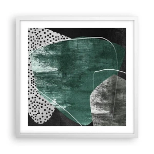 Plakát v bílém rámu - Barevná abstrakce se zlatou vločkou - 50x50 cm