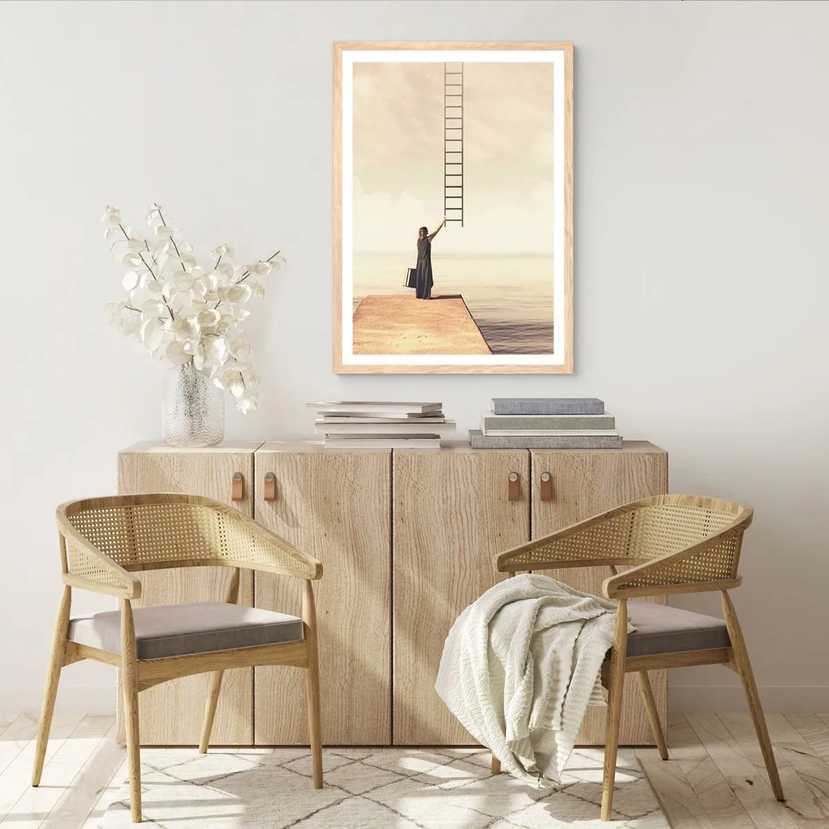 Plakát v rámu světlý dub - Magická cesta - 70x100 cm