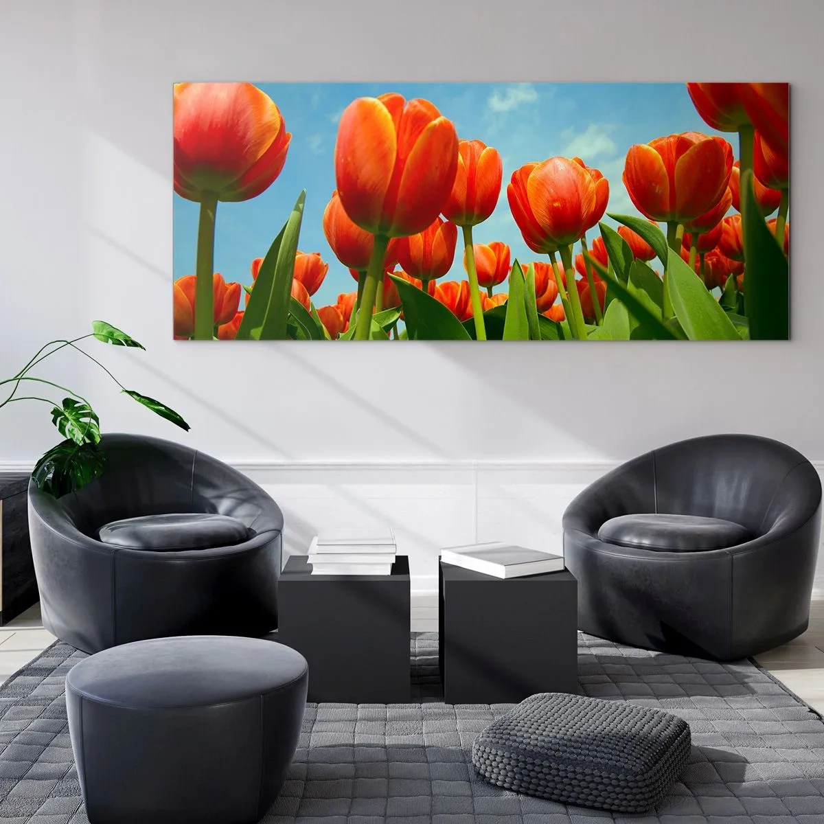 Obraz na skle - Kromě blankytného nebe nic v životě nepotřebují - 100x40 cm