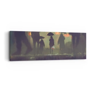 Obraz na plátně - Z perspektivy kapky deště - 90x30 cm