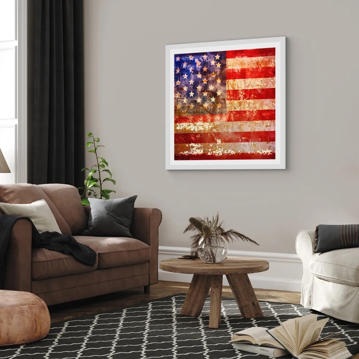 Plakát v bílém rámu - Chvála nepomíjí - 60x60 cm