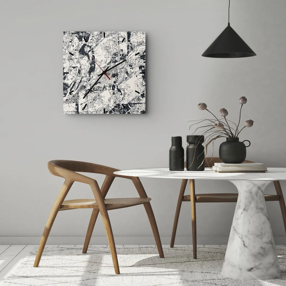 Nástěnné hodiny - Prolínání protikladů - 40x40 cm