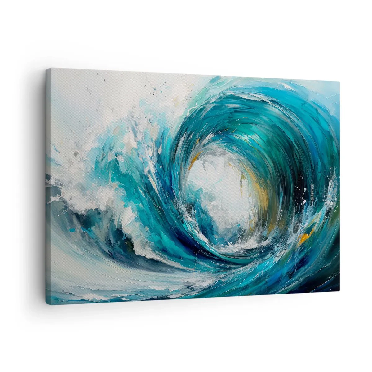 Obraz na plátně - Dynamická vlna v odstínech modré a tyrkysové - 70x50cm - Mořský portál - Moderní nástěnná dekorace do obývacího pokoje a ložnice ARTTOR