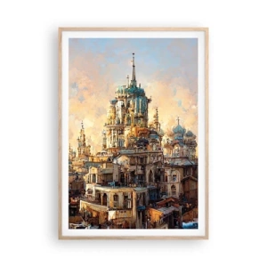 Plakát v rámu světlý dub - Město měst - 70x100 cm