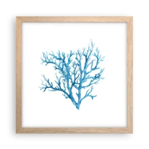 Plakát v rámu světlý dub - Mořský filigrán - 30x30 cm