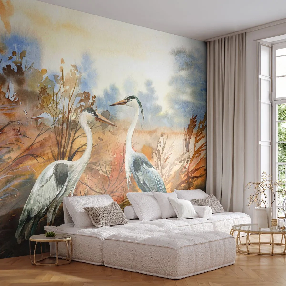 Fototapeta Standard Eco - Kam na podzim? - Jeřáb, Ptactvo, Příroda - 500x350 cm