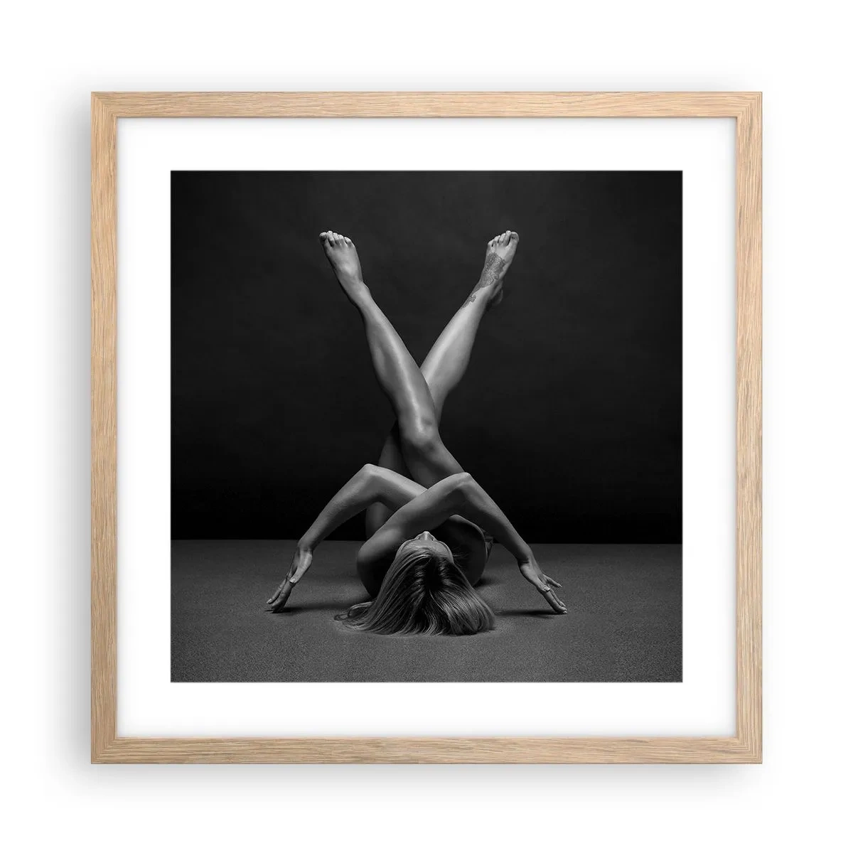 Plakát v rámu světlý dub - Geometrie nahoty - 40x40 cm