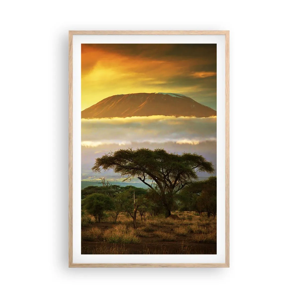 Plakát v rámu světlý dub - Sen cestovatele - 61x91 cm