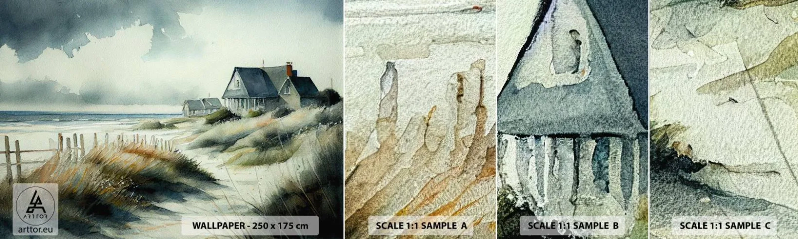 Fototapeta Vzorek Standard Eco - Daleko od shonu - Dům, Pláž, Moře - 100x30 cm