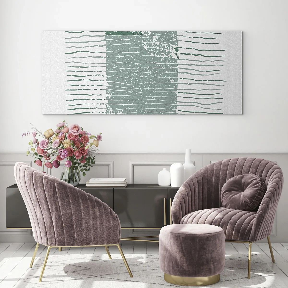 Obraz na skle - Mořská abstrakce - 140x50 cm