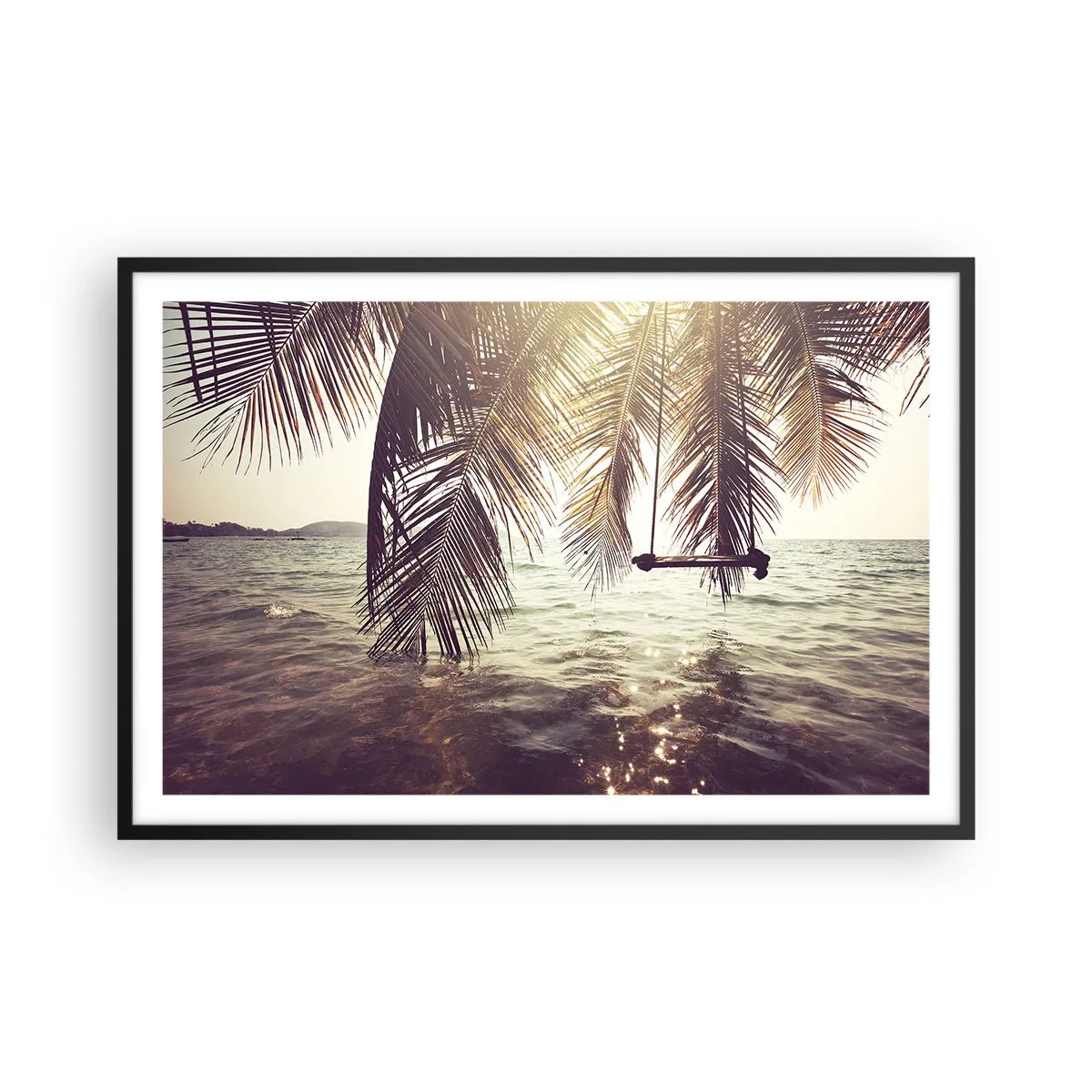Plakát v černém rámu - Houpat se libovolně v oblacích - 91x61 cm