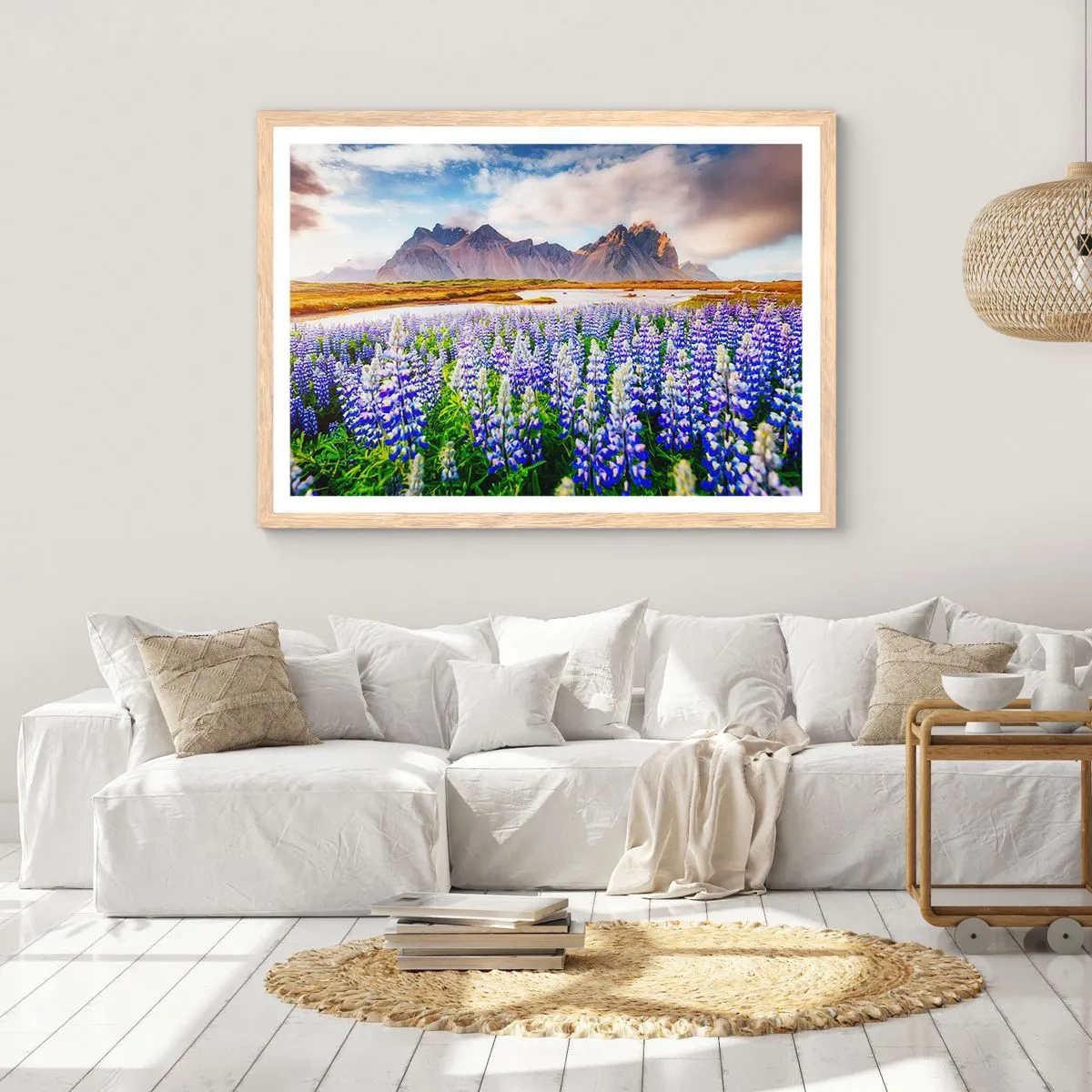 Plakát v rámu světlý dub - Síla a přísnost vedle mírnosti - 91x61 cm