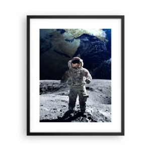 Plakát v černém rámu - Pozdravy s Měsíce - 40x50 cm