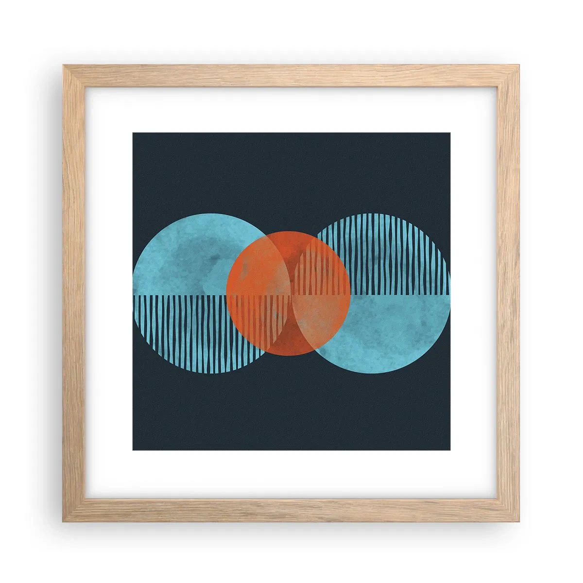 Plakát v rámu světlý dub - Symetrická kompozice - 30x30 cm