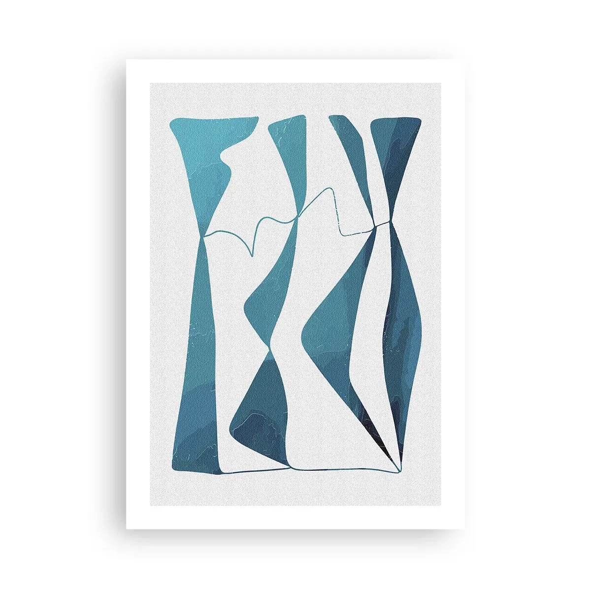 Plakát - Abstrakce: tyrkysový vztah - 50x70 cm