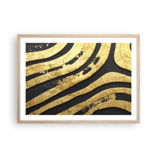 Plakát v rámu světlý dub - Vše plyne - 70x50 cm